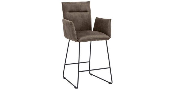 TRESENSESSEL Mikrofaser Schwarz, Graubraun Eisen Stoffauswahl, Gestellauswahl - Graubraun/Schwarz, Design, Textil/Metall (56/98/62cm) - Valnatura