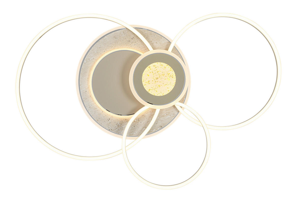 LED-TAKLAMPA Travera 40 W 90/63/8,5 cm  - guldbrun/sandfärgad, Design, metall/plast (90/63/8,5cm) - Novel