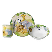KINDERGESCHIRRSET Afrikatiere Porzellan 3-teilig  - Braun/Grau, KONVENTIONELL, Keramik (20/20/11cm) - Ritzenhoff Breker