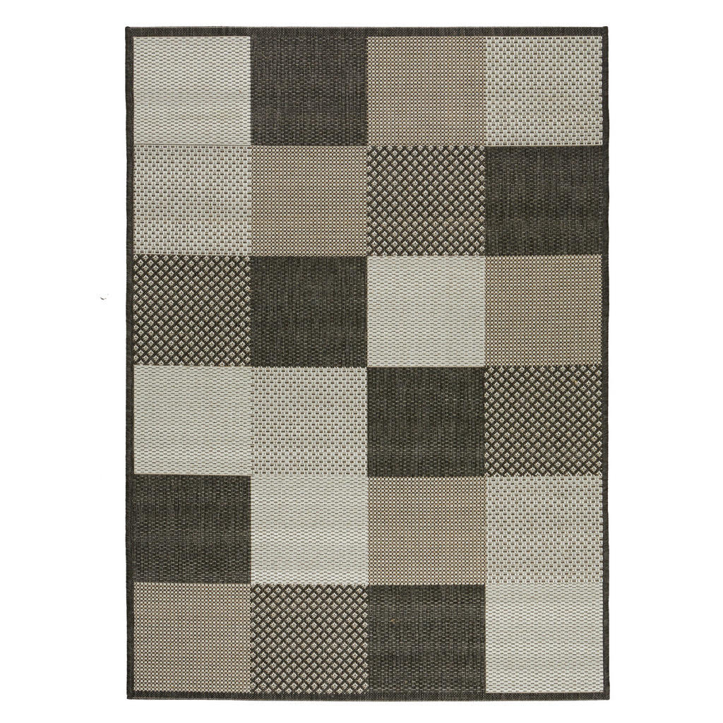 Flachwebteppich Anthrazit / Silber Caro 60x110 cm