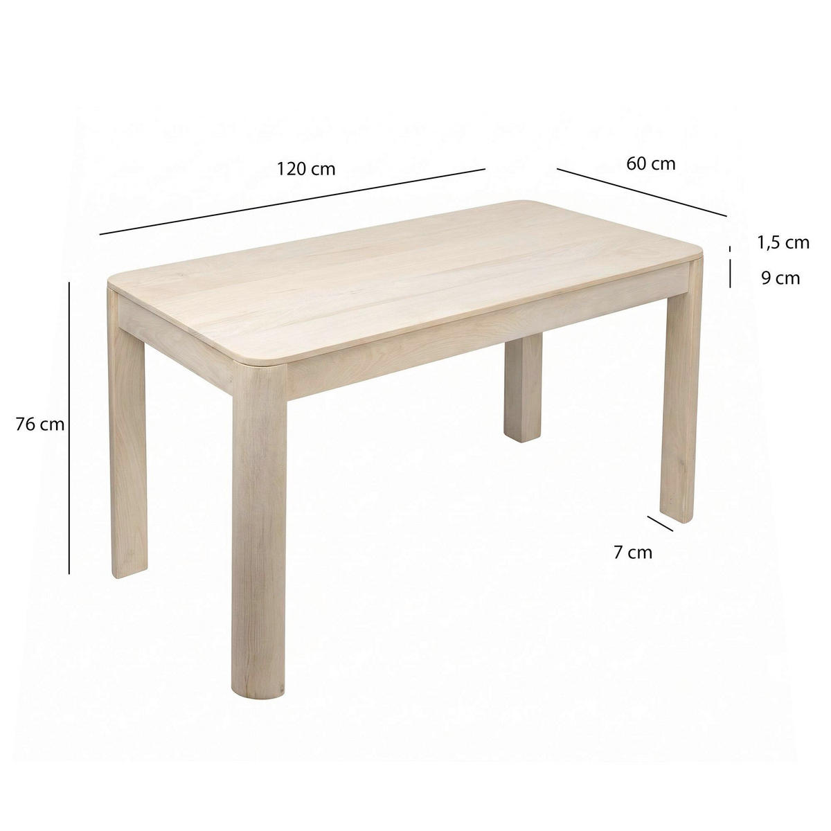 JÍDELNÍ STŮL, bílá, 120/76/60 cm - bílá, Design, dřevo (120/76/60cm) - Livetastic