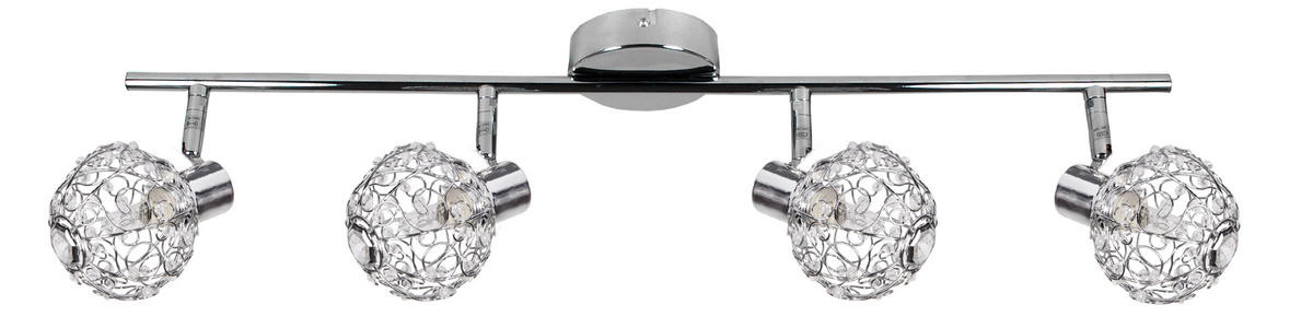 STRAHLER Collar 65/8.5/17 cm  - Chromfarben/Transparent, KONVENTIONELL, Glas/Metall (65/8.5/17cm)