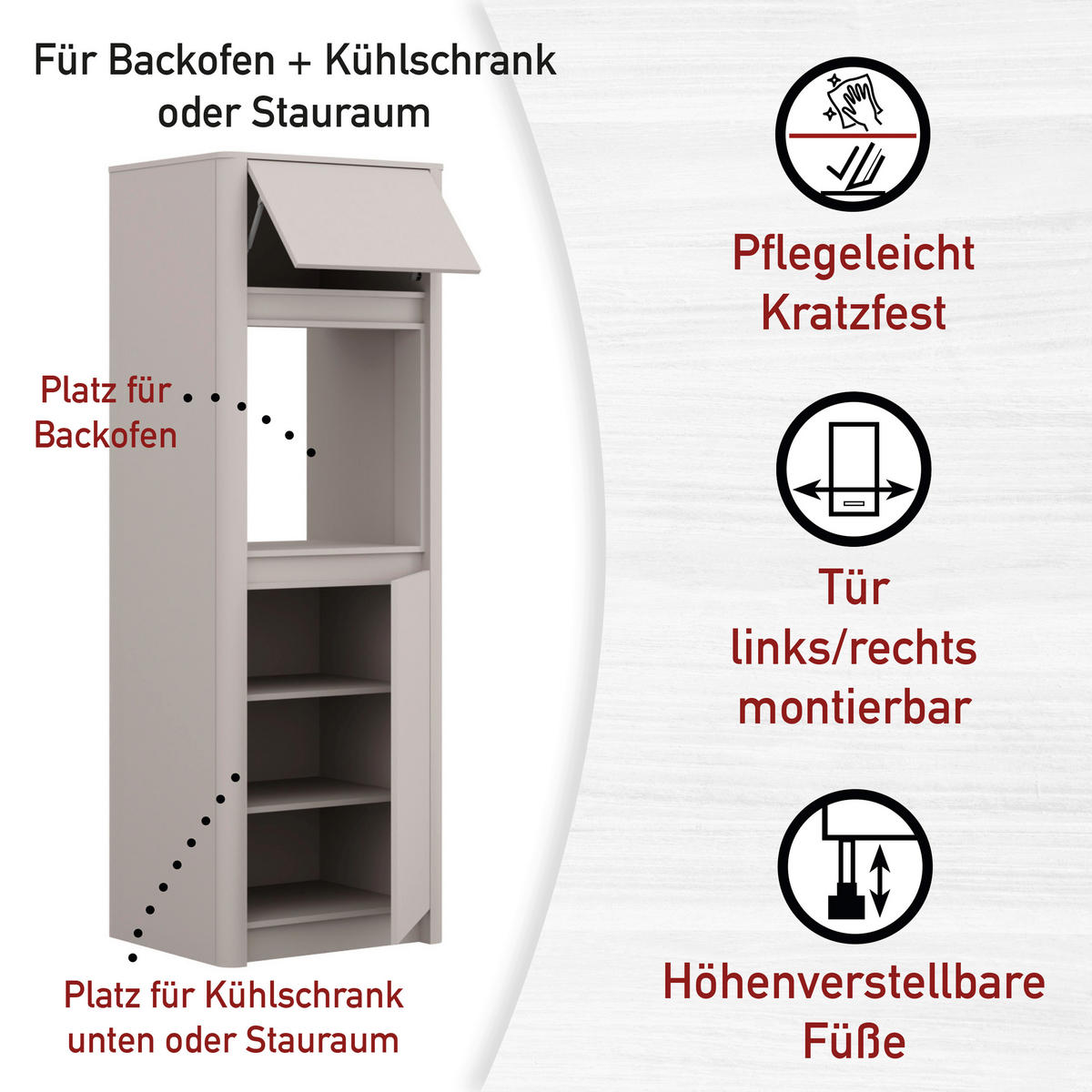 GERÄTEUMBAUSCHRANK 73,20/215/60 cm  in Kaschmir  - Kaschmir, MODERN, Holzwerkstoff (73,20/215/60cm) - home24