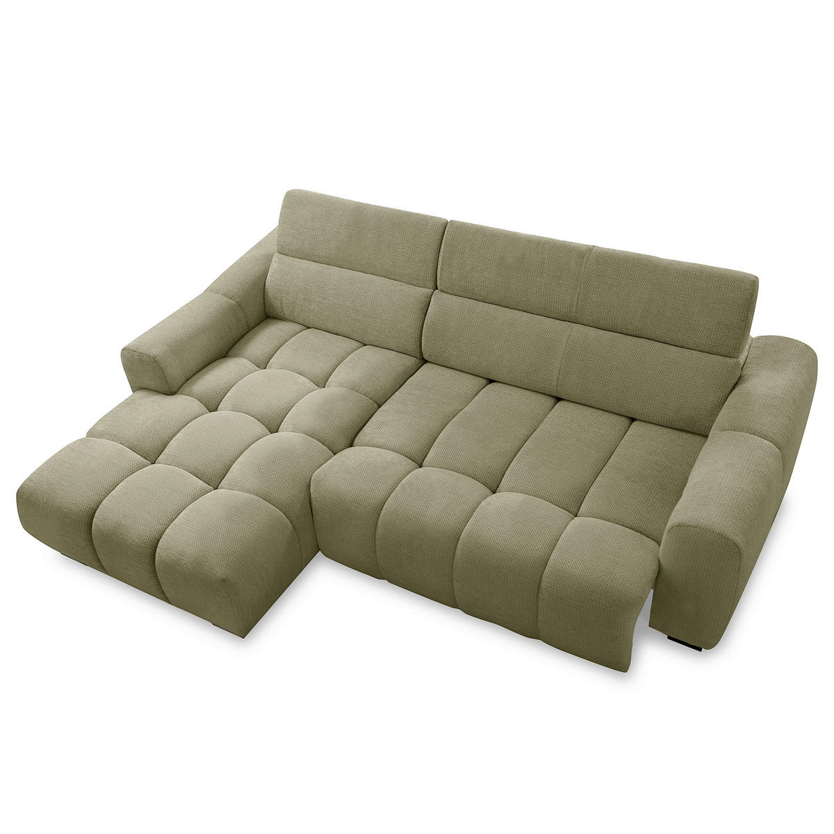ECKSOFA  Webstoff Grün  - Schwarz/Grün, Design, Kunststoff/Textil (177/274cm) - Livetastic