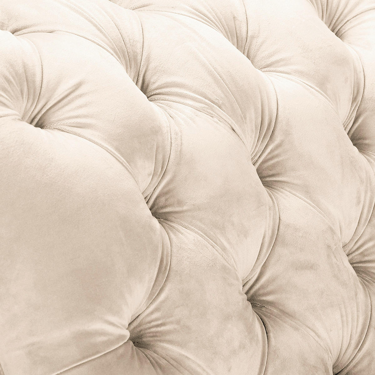 RÉCAMIERE Pako in Samt Creme  - Creme/Braun, Design, Holz/Textil (185/93/75cm) - Livetastic