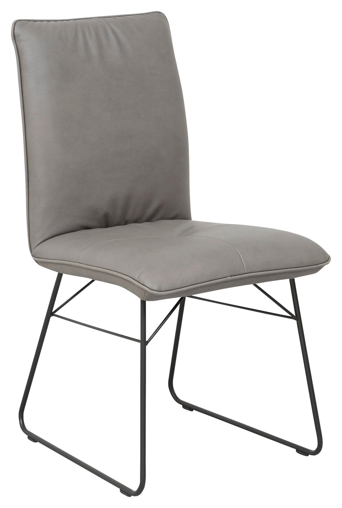 STUHL  in Stahl Mikrofaser Metall, Textil, Holzwerkstoff  - Schwarz/Grau, Design, Holzwerkstoff/Textil (46/91/60cm) - Dieter Knoll