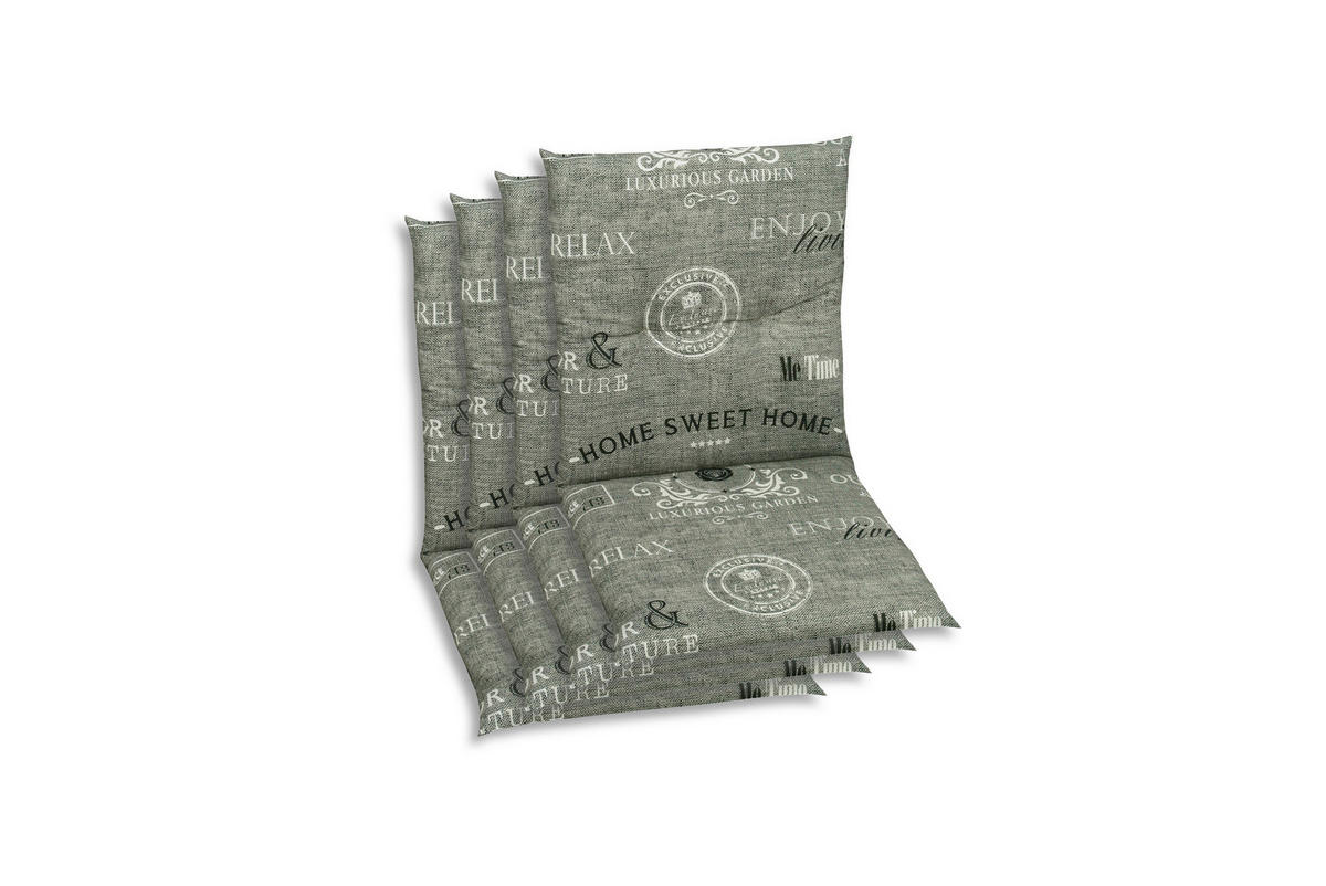 SESSELAUFLAGENSET Stempel  - Hellgrau/Weiß, KONVENTIONELL, Textil (48/5/98cm)