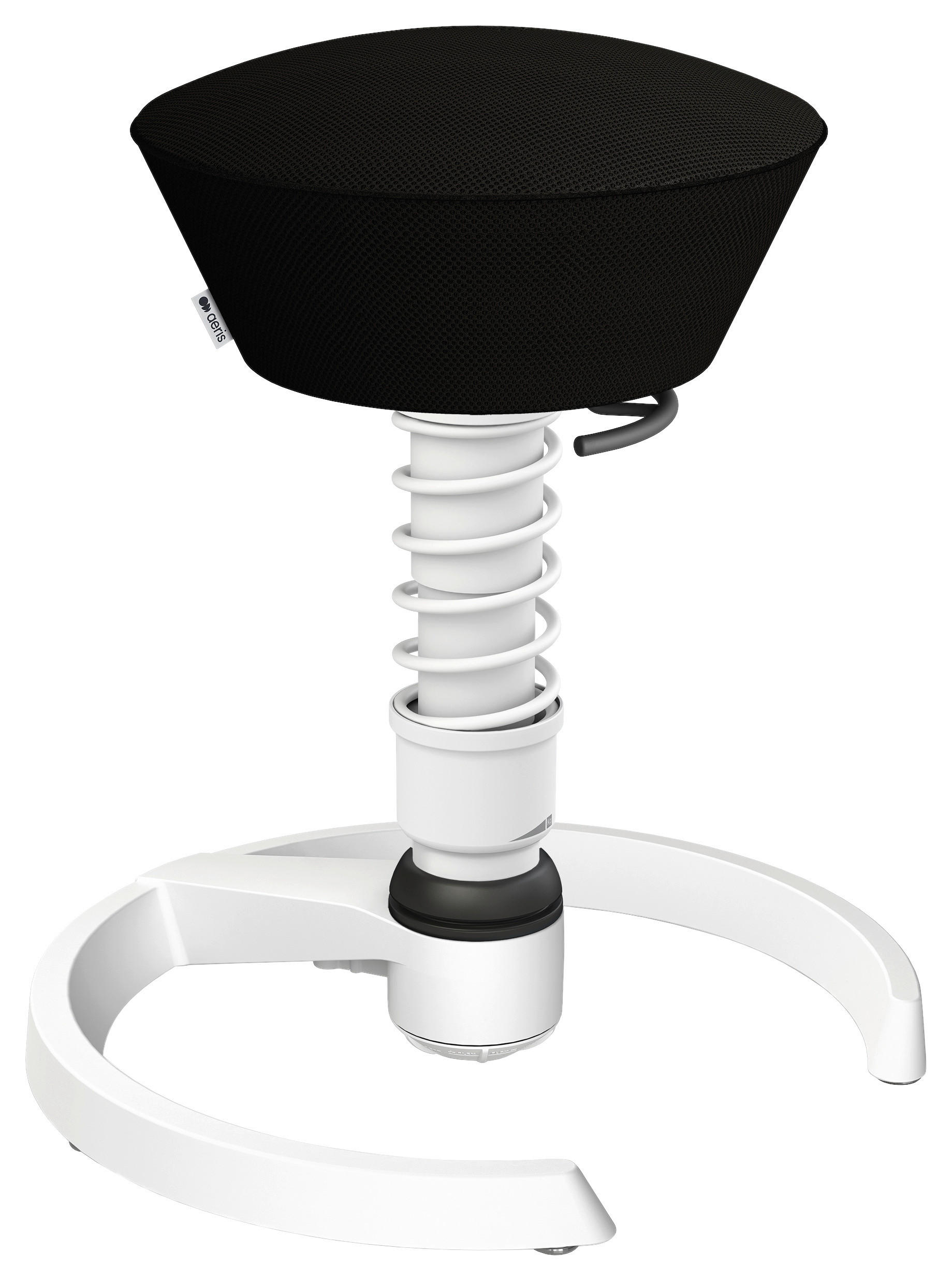 BÜROHOCKER recycel-Polyester Schwarz, Weiß  - Schwarz/Weiß, Basics, Textil/Metall (55/45,66/55cm) - Aeris