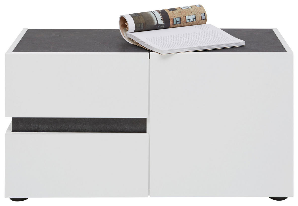 KLUPA ZA PREDSOBLJE  antracit, bijela  drvni materijal  - bijela/crna, Design, drvni materijal/plastika (80/42/38cm) - Voleo