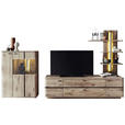 WOHNWAND  in Anthrazit, Eichefarben  300/181/50 cm  - Eichefarben/Anthrazit, KONVENTIONELL, Glas/Holzwerkstoff (300/181/50cm) - Cantus