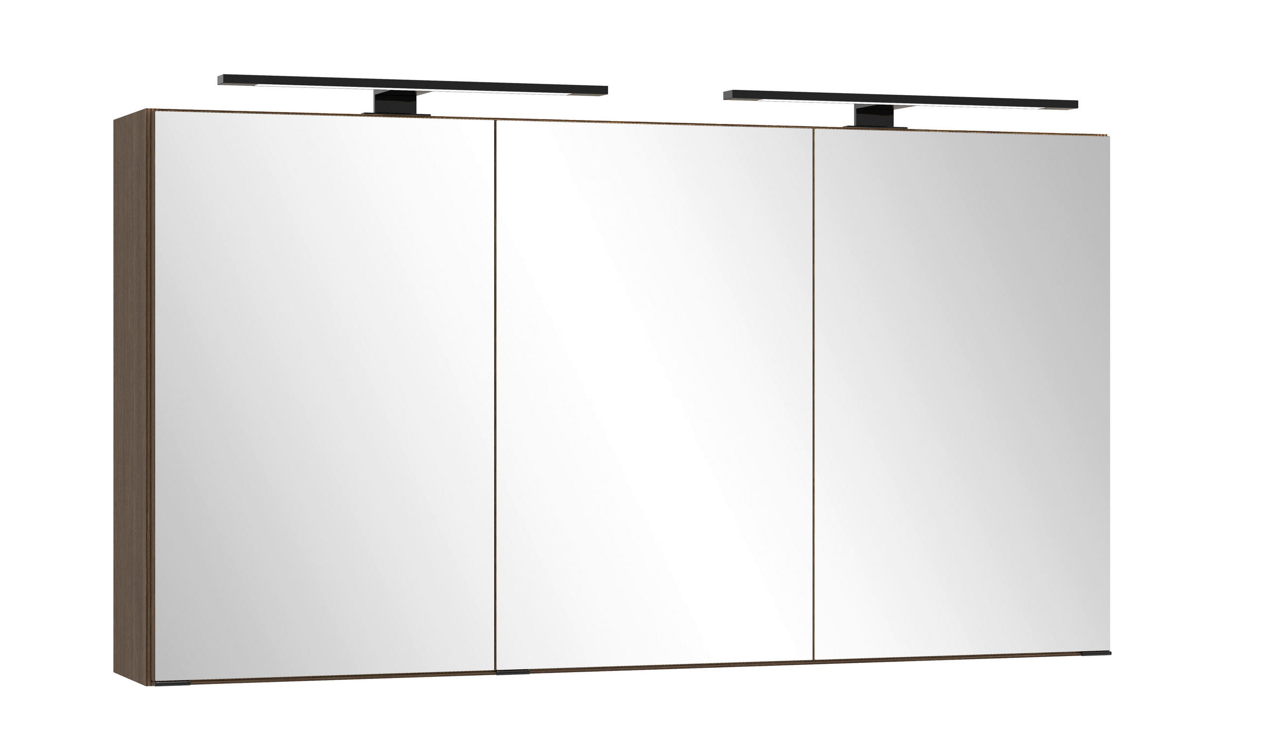 SPIEGELSCHRANK 120/64/20 cm - Dunkelbraun/Schwarz, Natur, Glas/Holzwerkstoff (120/64/20cm) - Held