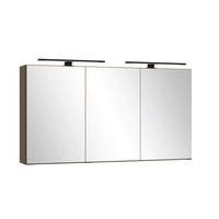 SPIEGELSCHRANK 120/64/20 cm  - Dunkelbraun/Schwarz, Natur, Glas/Holzwerkstoff (120/64/20cm) - Held