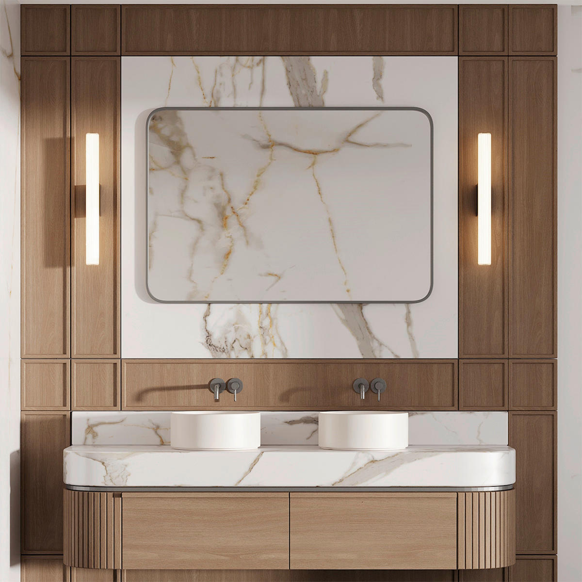 LED-WANDLEUCHTE Linea  61/6/11.5 cm  - Schwarz, Design, Glas (61/6/11.5cm)