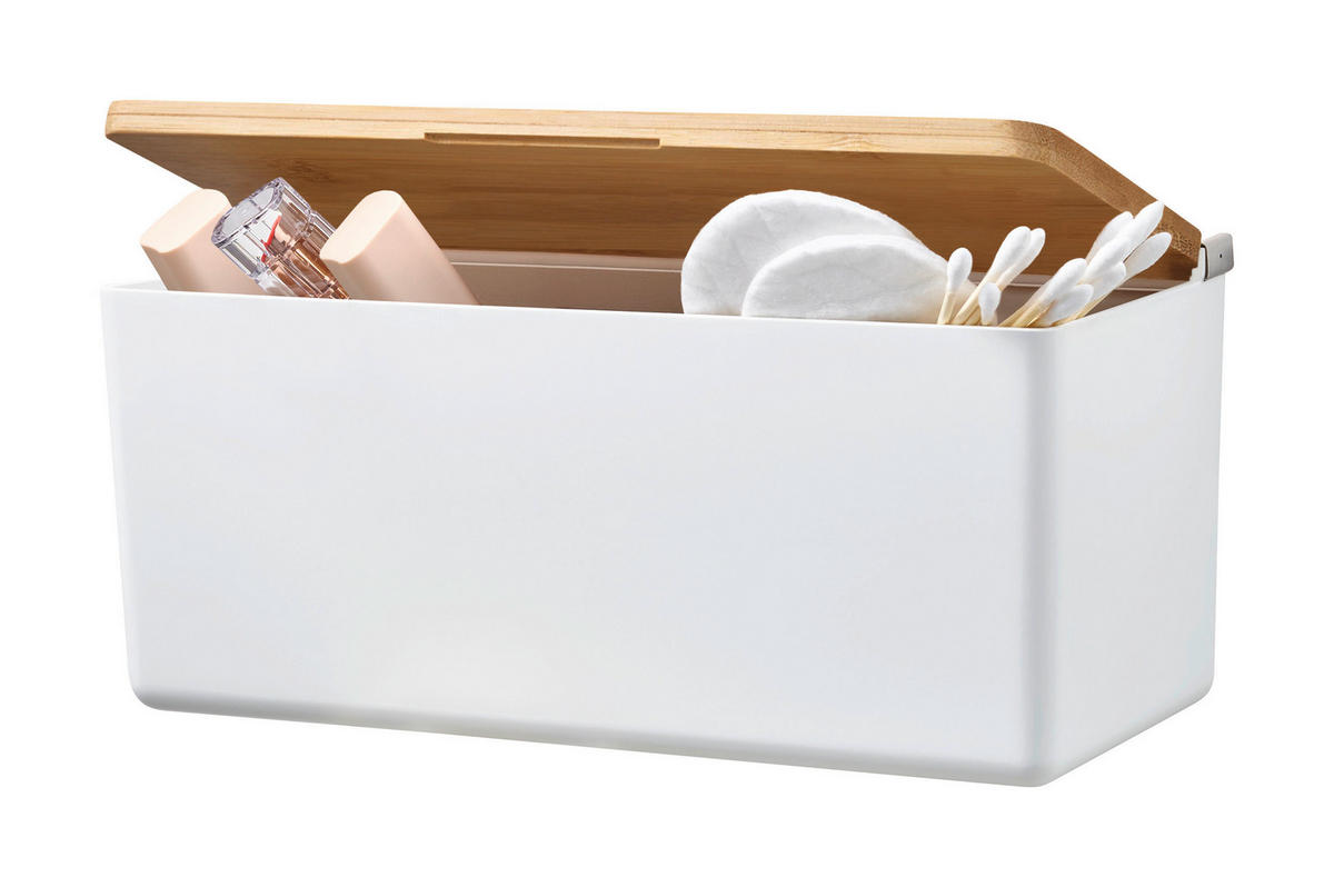 AUFBEWAHRUNGSBOX - Weiß, Basics, Holz/Kunststoff (24,2/11/10,2cm) - Tesa