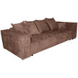 BIGSOFA in Flachgewebe Altrosa  - Chromfarben/Altrosa, KONVENTIONELL, Textil/Metall (256/68/122cm) - Carryhome
