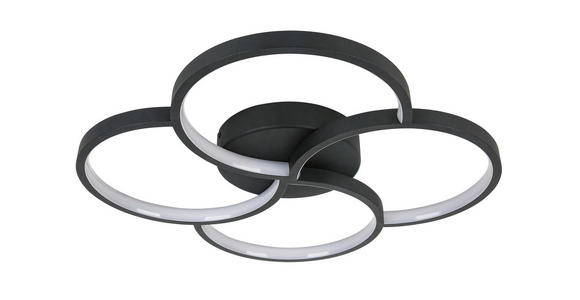 DECKENLEUCHTE 52/5,5 cm  - Schwarz/Weiß, Trend, Kunststoff/Metall (52/5,5cm) - Novel