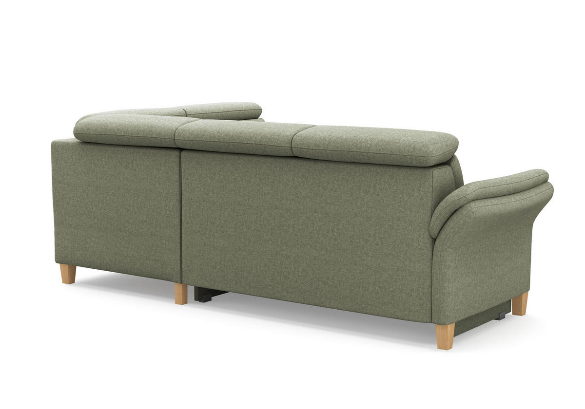 ECKSOFA Flachgewebe Olivgrün  - Eichefarben/Olivgrün, Konventionell, Holz/Textil (247/193cm) - Sit & More