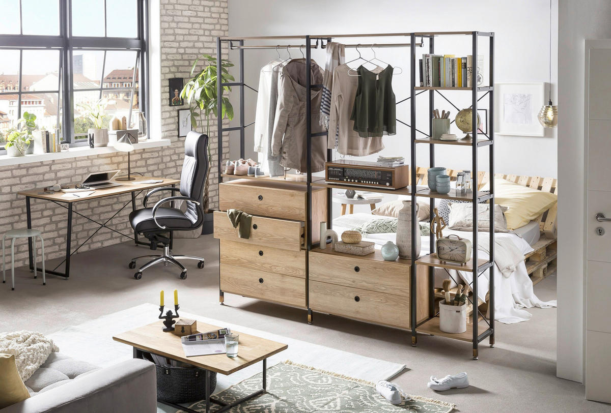 STEGHYLLA i 45/210/30 cm naturfärgad, svart  - svart/naturfärgad, Design, metall/trämaterial (45/210/30cm) - Livetastic