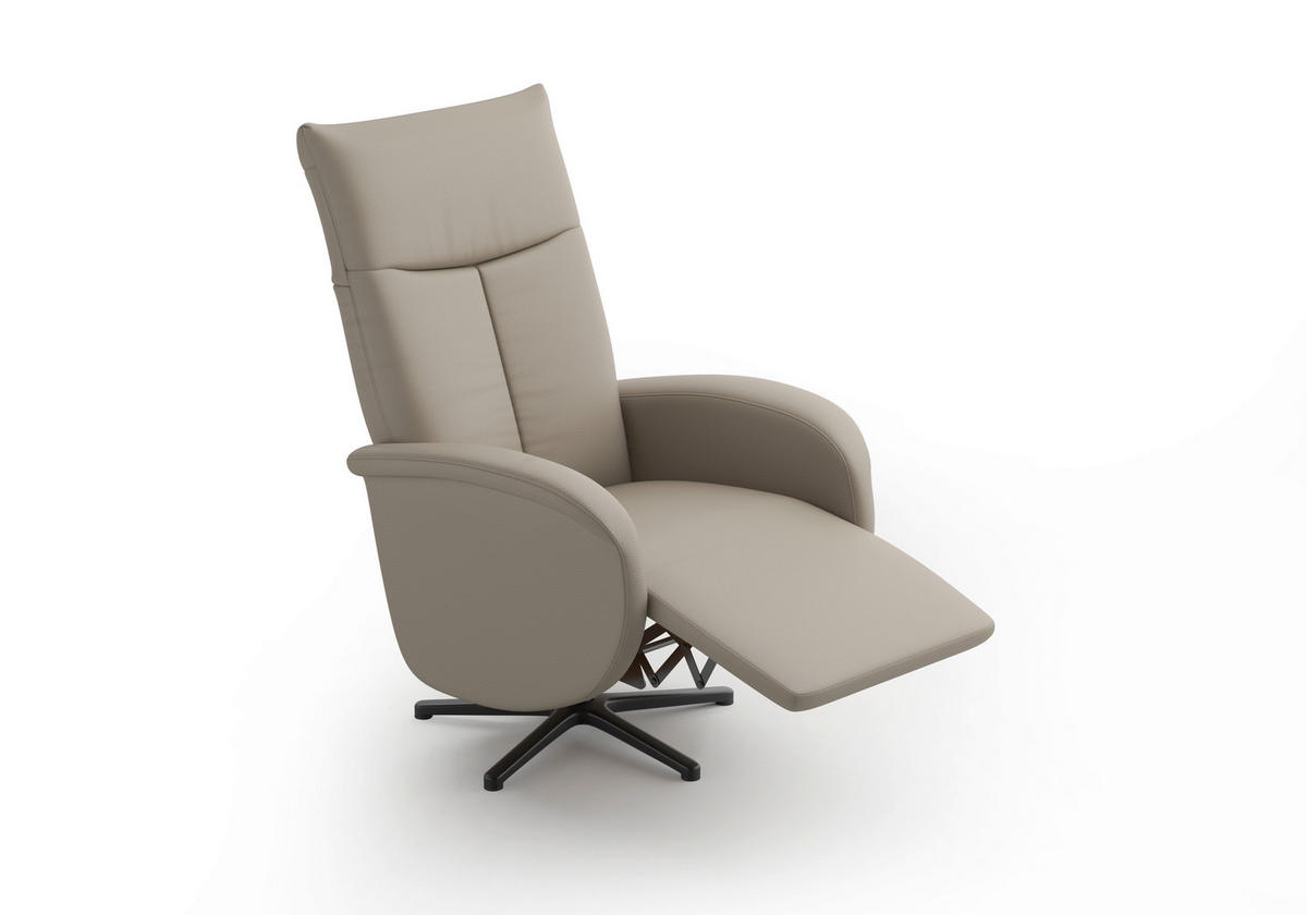 DREHSTUHL Grau  - Schwarz/Grau, MODERN, Leder/Metall (75/112/82cm) - Sit & More