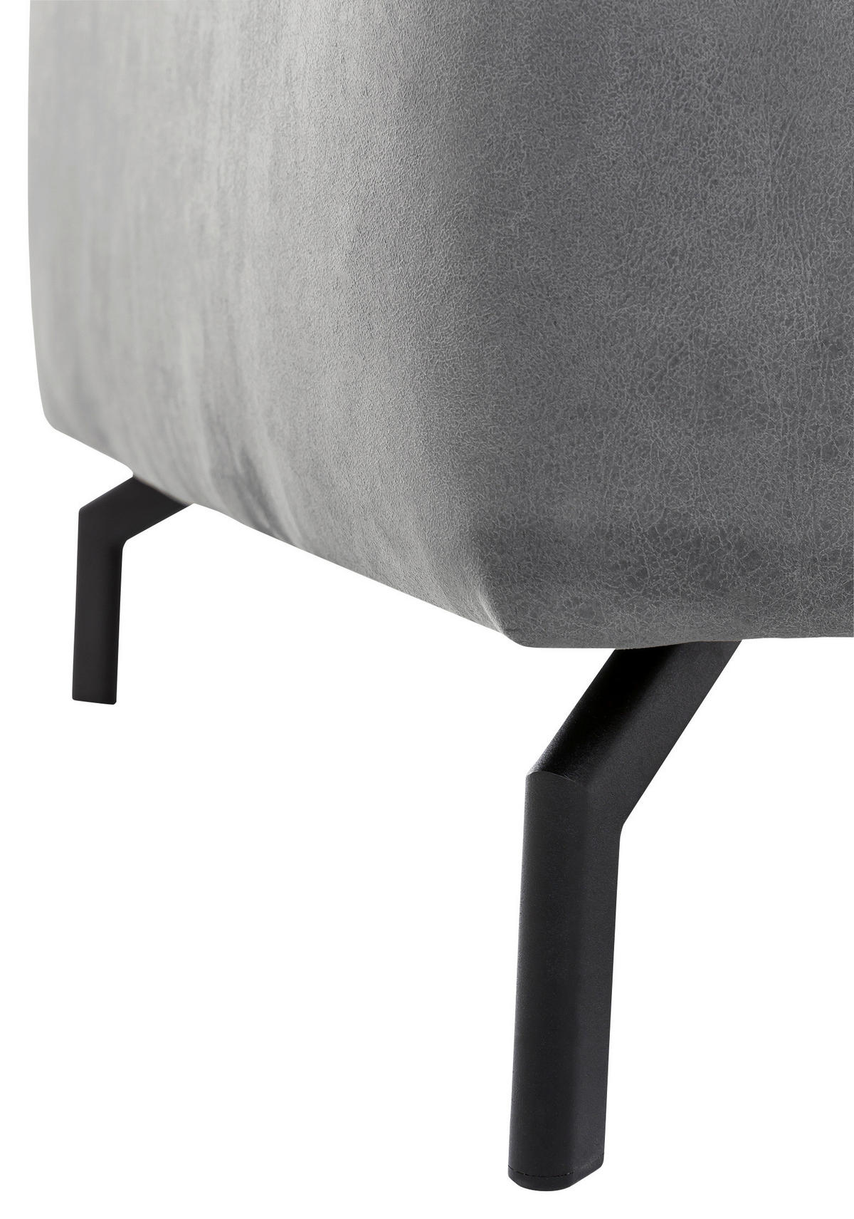 ECKSOFA CALIFORNIA in Mikrofaser Grau  305/233 cm  - Schwarz/Grau, MODERN, Textil/Metall (305/233cm) - Trendmanufaktur