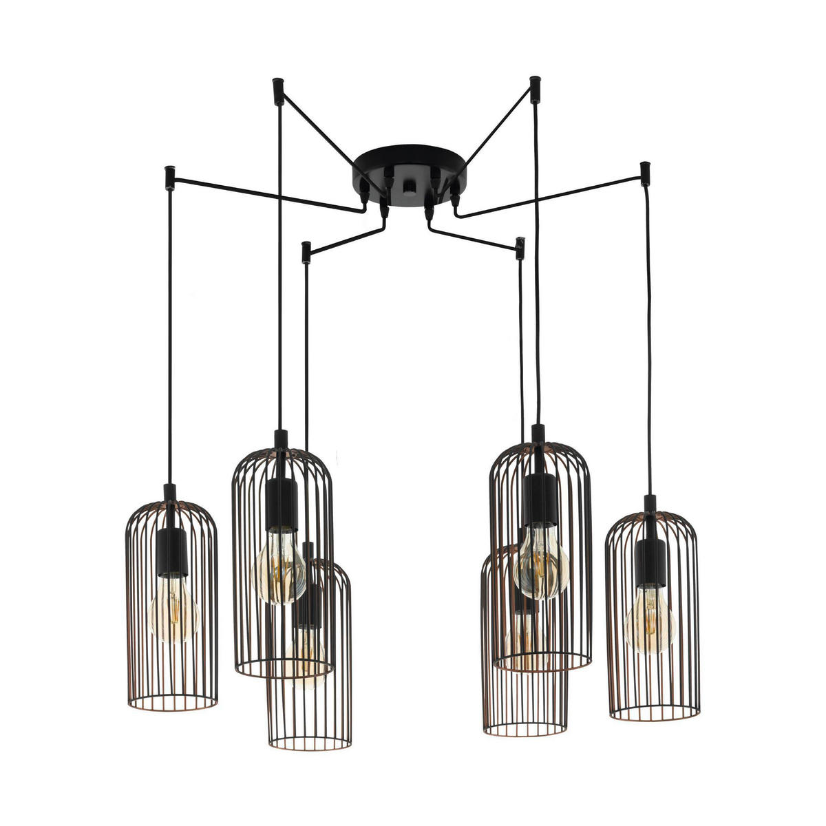HÄNGELEUCHTE 13/130 cm  - Schwarz/Kupferfarben, Design, Metall (13/130cm) - Eglo