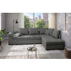 ECKSCHLAFSOFA Alvito in Mikrofaser Graubraun  - Graubraun/Schwarz, MODERN, Holz/Textil (298/202cm) - MID.YOU