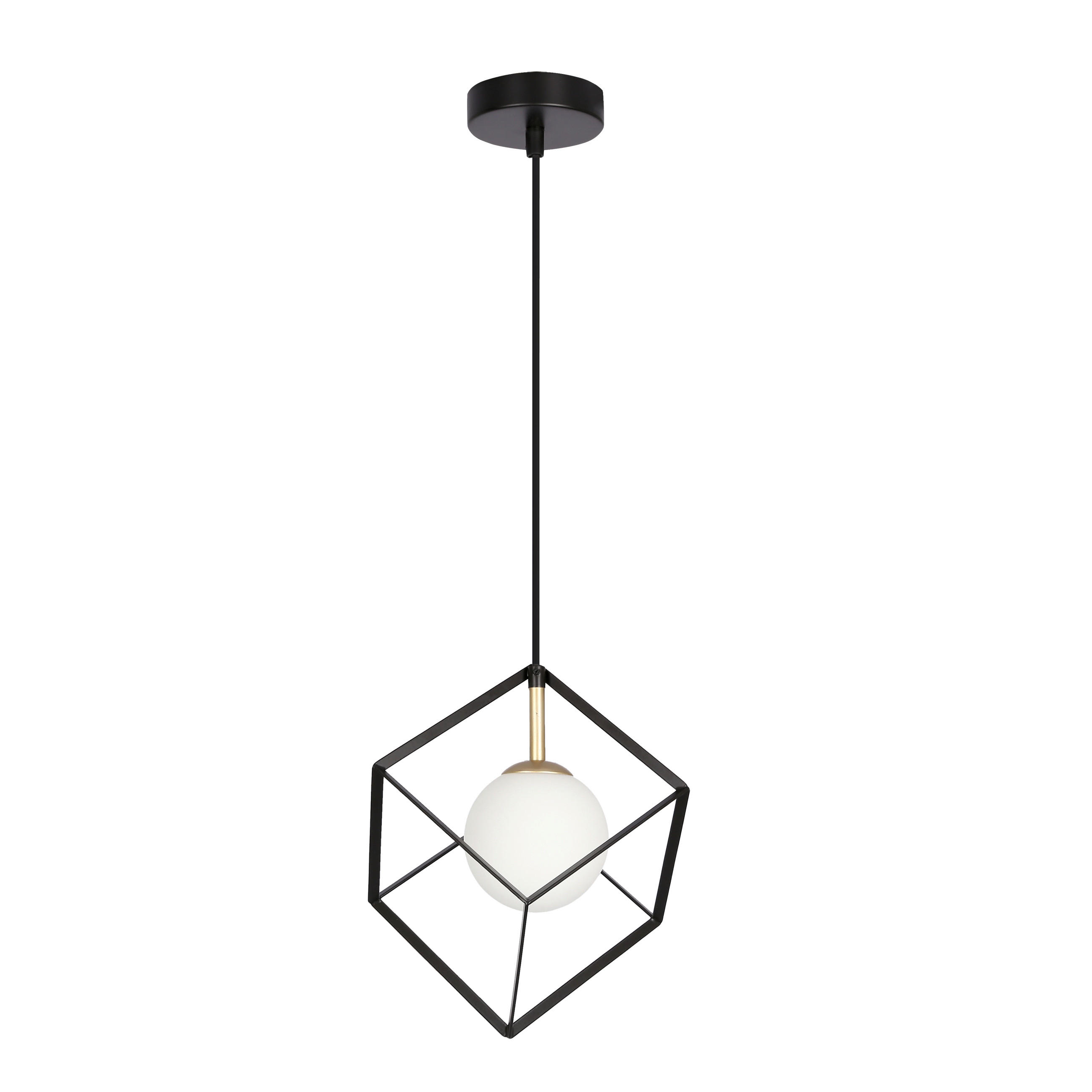 XXXLutz Pendelleuchte Weert Schwarz, Gold 15x115x15 cm