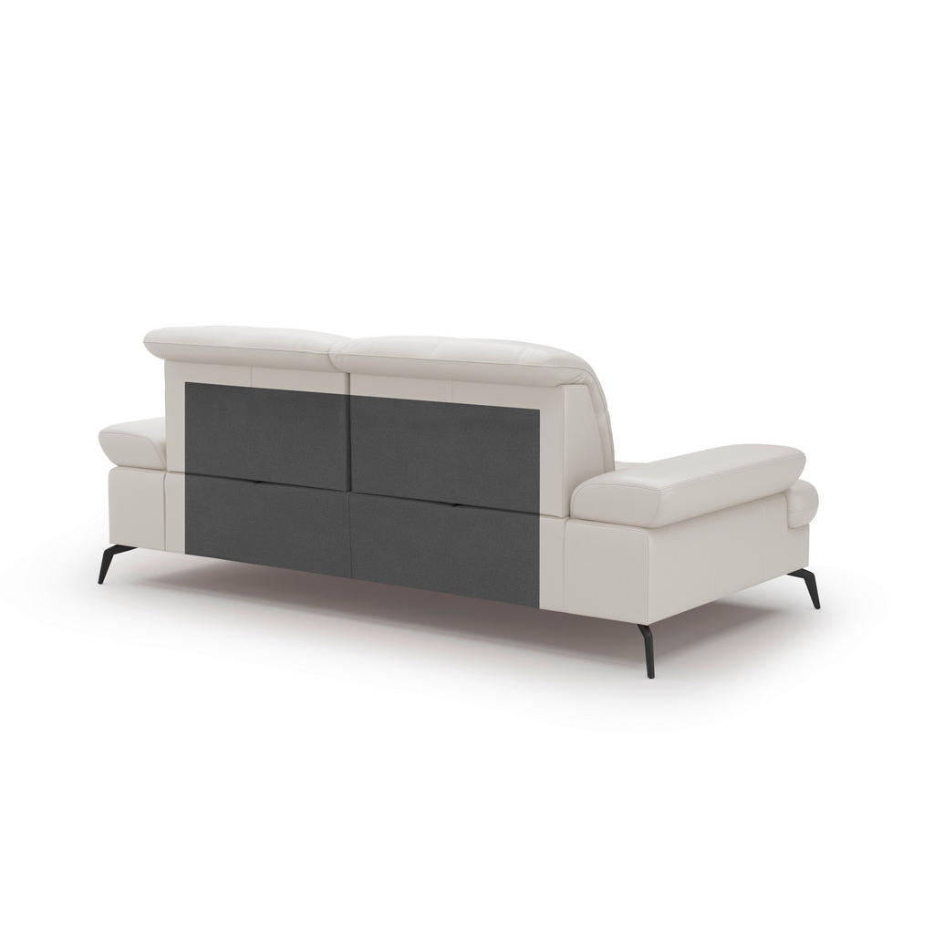 Thumbnail - Sit & More 2,5-Sitzer, Weiß, Textil, Leder, Kombination Echtleder/Stoff, Nappaleder, 202x90x122 cm, Goldenes M, Made in ...