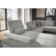 WOHNLANDSCHAFT in Webstoff Silberfarben  - Silberfarben/Schwarz, Design, Textil/Metall (157/354/208cm) - Dieter Knoll