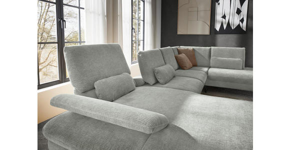 WOHNLANDSCHAFT in Webstoff Silberfarben - Silberfarben/Schwarz, Design, Textil/Metall (157/354/208cm) - Dieter Knoll