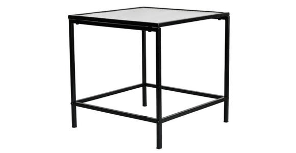 BEISTELLTISCH 40/40/40 cm Schwarz quadratisch  - Schwarz, Basics, Glas/Metall (40/40/40cm) - Xora