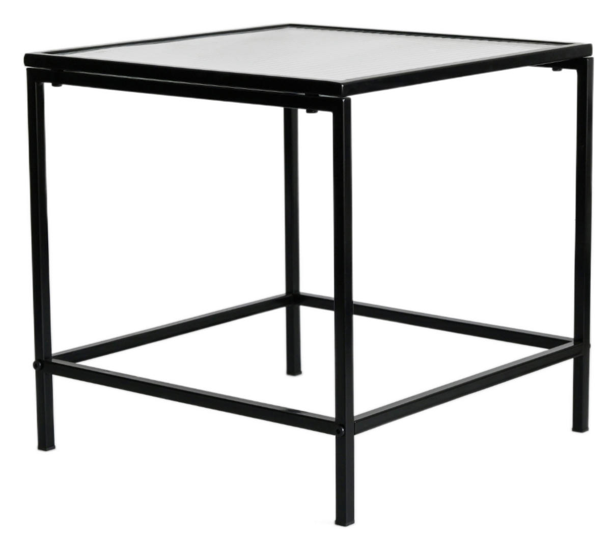 BEISTELLTISCH 40/40/40 cm Schwarz quadratisch  - Schwarz, Basics, Glas/Metall (40/40/40cm) - Xora