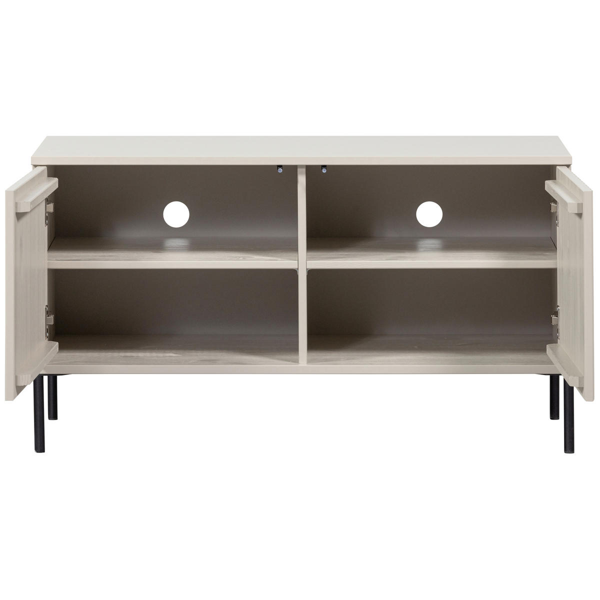 LOWBOARD Gravure 100/56/44 cm   - Schwarz/Grau, Design, Holz/Metall (100/56/44cm) - Livetastic