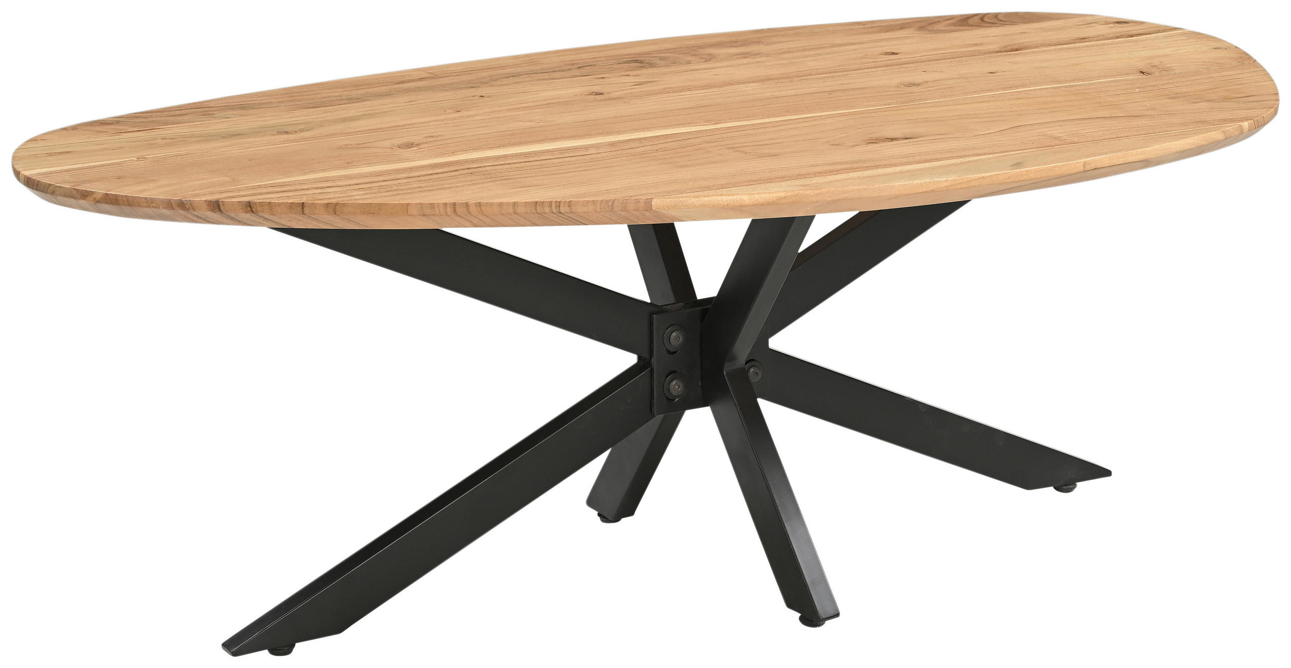 COUCHTISCH Akazie Hartholz 130/60/45 cm organisch Schwarz, Akaziefarben  - Schwarz/Akaziefarben, Design, Holz/Metall (130/60/45cm) - Livetastic