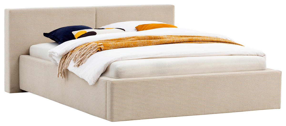 POLSTERBETT Lattenrost, Bettkasten Beige 140/200 cm  - Beige, Basics, Holz/Textil (140/200cm) - Boxxx