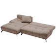 ECKSOFA in Chenille Hellbraun  - Hellbraun/Schwarz, MODERN, Textil/Metall (182/290cm) - Hom`in