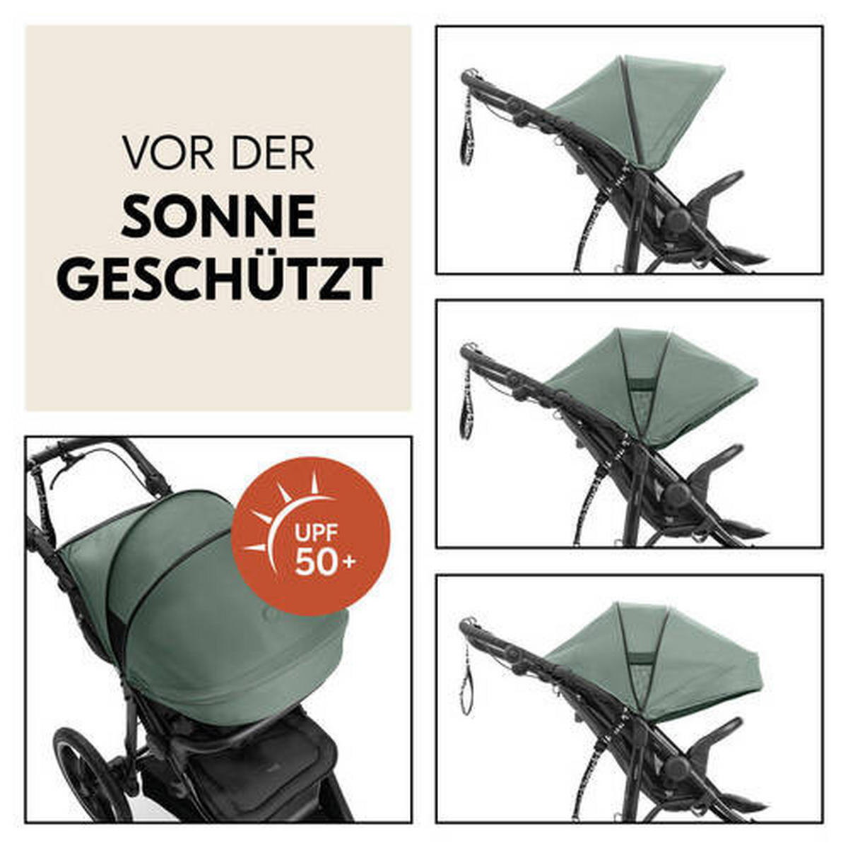 JOGGER Runner 3  - Schwarz/Olivgrün, Basics, Kunststoff/Textil (62/107/116null) - Hauck