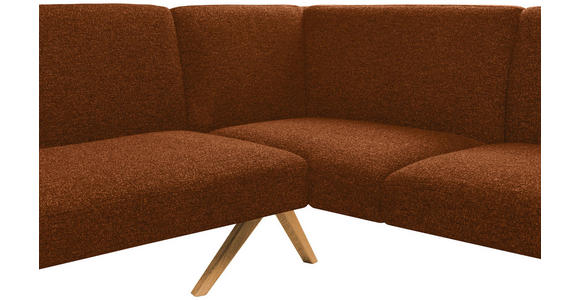 ECKBANK 238/172 cm Webstoff Haselnussfarben Eiche vollmassiv   - Eichefarben/Haselnussfarben, KONVENTIONELL, Holz/Textil (238/172cm) - Linea Natura