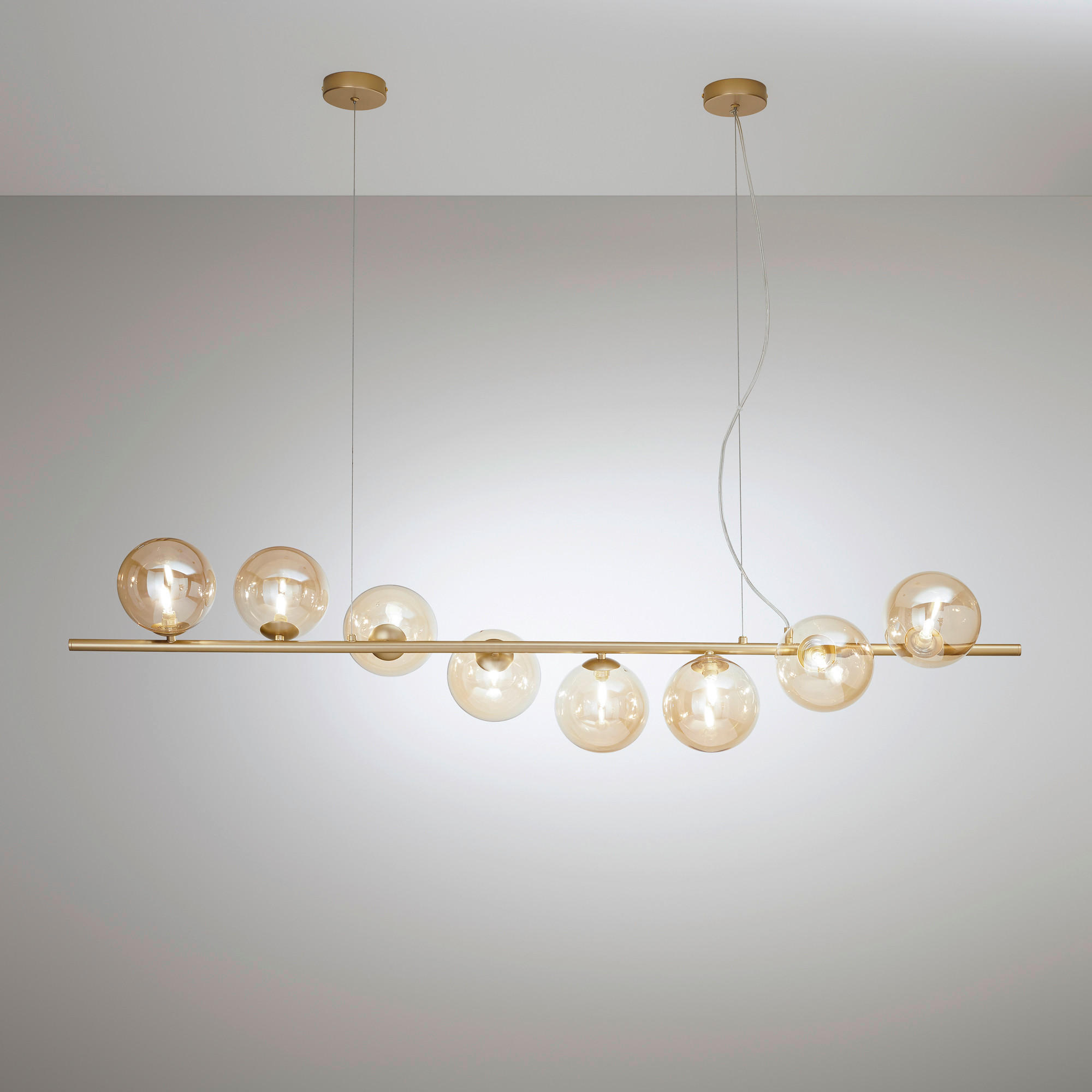 HÄNGELEUCHTE 145/165/15 cm  - Champagner/Goldfarben, Trend, Glas/Metall (145/165/15cm)