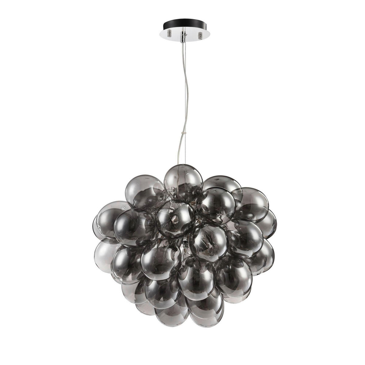 PENDELLEUCHTE 50/40/50 cm    - Grau/Nickelfarben, Trend, Glas/Metall (50/40/50cm) - MAYTONI