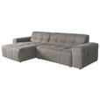 ECKSOFA Dunkelgrau Webstoff  - Dunkelgrau/Schwarz, KONVENTIONELL, Kunststoff/Textil (301/160cm) - Carryhome