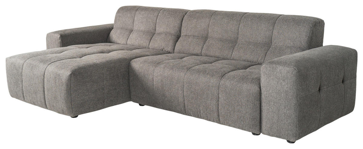 ECKSOFA Dunkelgrau Webstoff  - Dunkelgrau/Schwarz, KONVENTIONELL, Kunststoff/Textil (301/160cm) - Carryhome