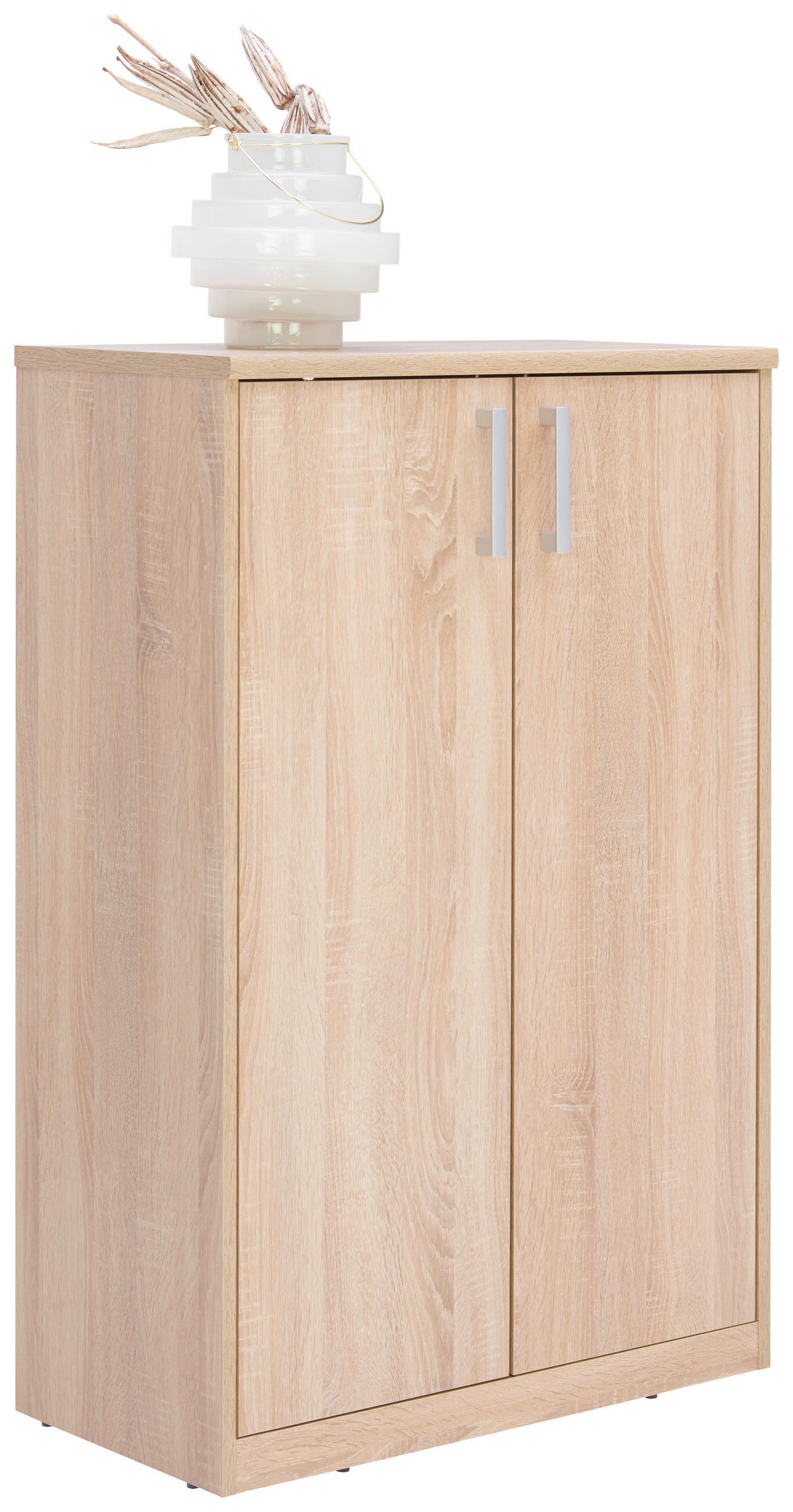 BYRÅ 72/110/36 cm  - Sonoma ek/silver, Klassisk, metall/trämaterial (72/110/36cm) - Best Price