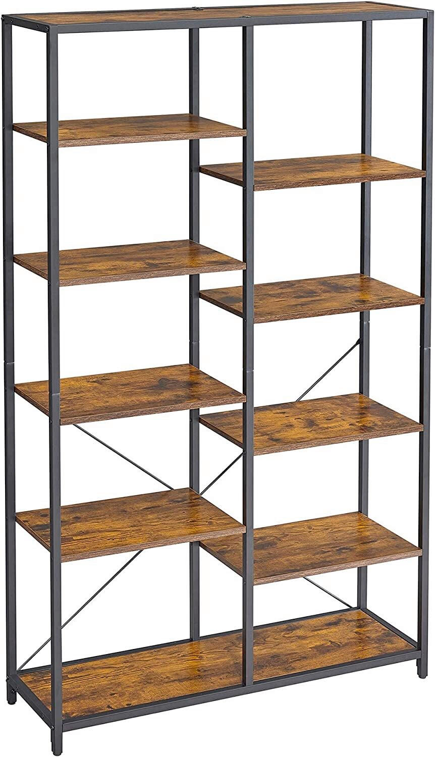 E-shop Boxxx REGÁL, hnedá, čierna, oceľ, 100/170/30 cm