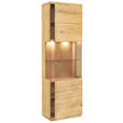 VITRINE in massiv Eiche Eichefarben  - Transparent/Eichefarben, Natur, Glas/Holz (65/205,8/38cm) - Linea Natura