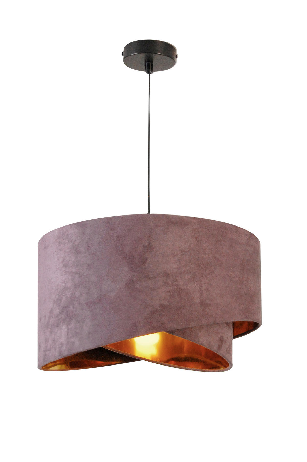 ZÁVESNÉ SVIETIDLO, 45/130 cm  - hnedá, Trend, kov/textil (45/130cm) - Novel