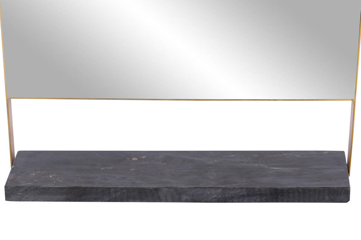 WANDSPIEGEL 43,5/69/10 cm  - Goldfarben/Schwarz, Trend, Glas/Stein (43,5/69/10cm) - Kayoom