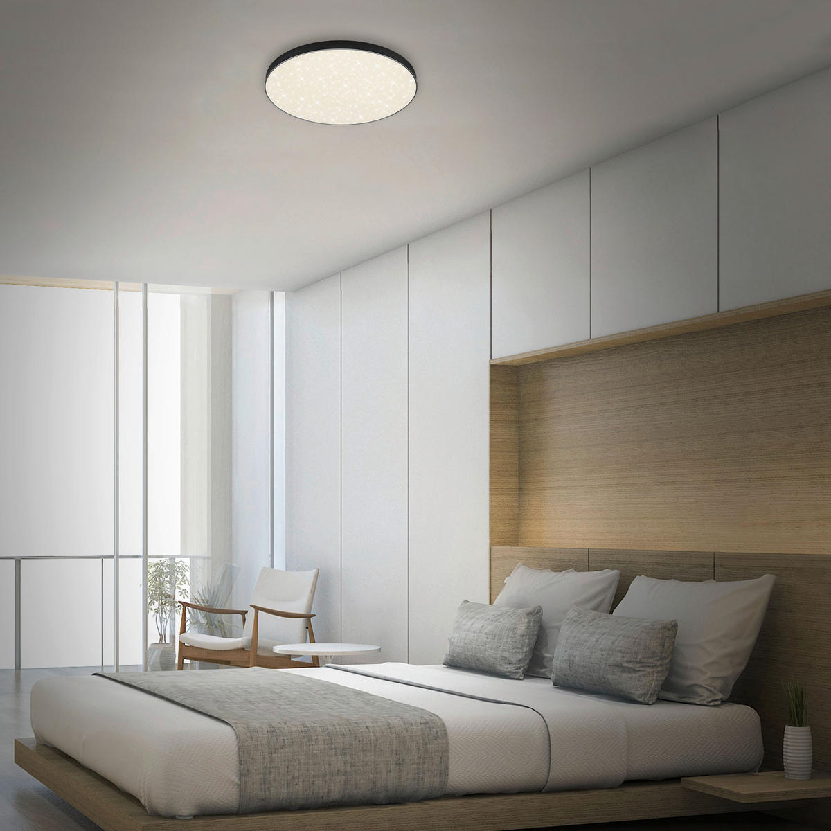 LED SVJETILJKA STROPNA  - crna, Basics, plastika (38,7/3,6cm)