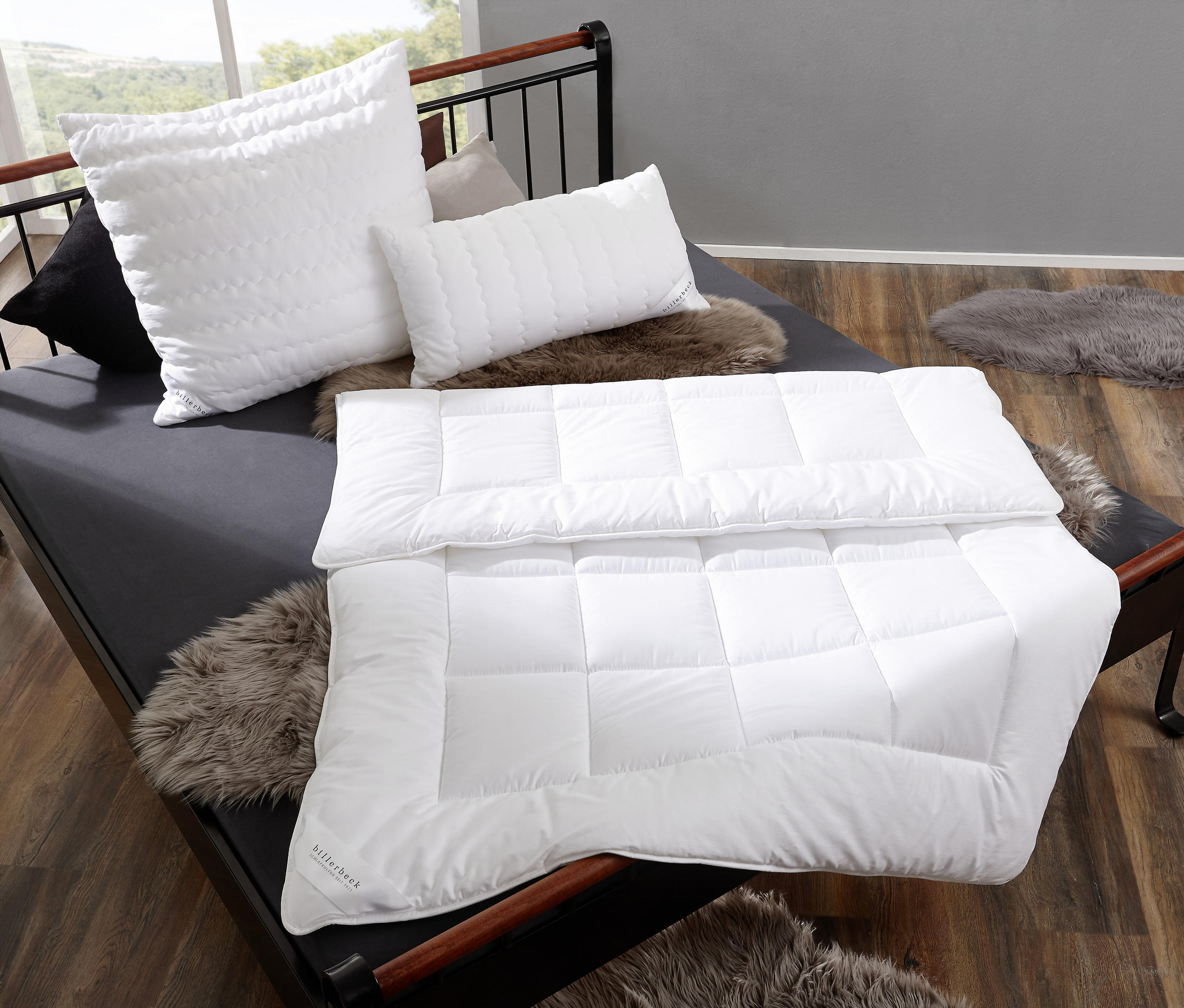 POLŠTÁŘ POD HLAVU, 80/80 cm - bílá, Basics, textil (80/80cm) - Billerbeck