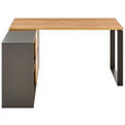 ECKSCHREIBTISCH 145/120/75 cm  in Graphitfarben, Eichefarben  - Eichefarben/Graphitfarben, MODERN, Holzwerkstoff/Metall (145/120/75cm) - Novel